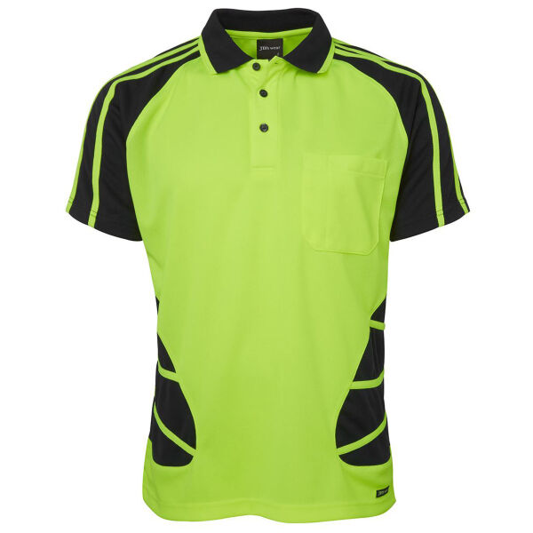 JB's Mens Hi Vis S/S Spider Polo Thumbnail